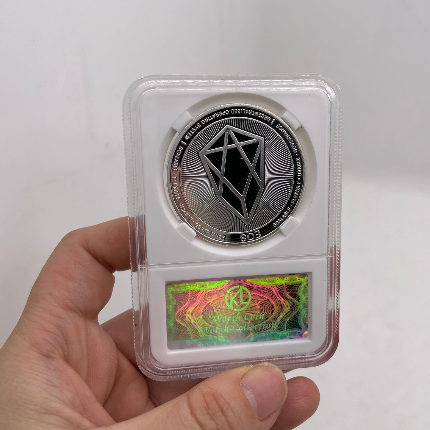 White Anti-counterfeiting Shell Digital Virtual Currency Bitcoin