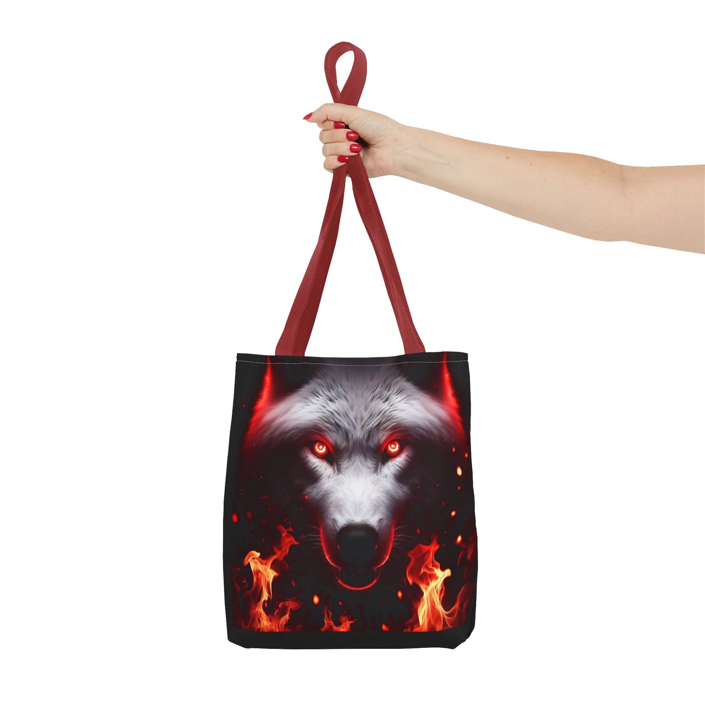 Fiery Wolf Tote Bag - Bold Flame Design for Animal Lovers