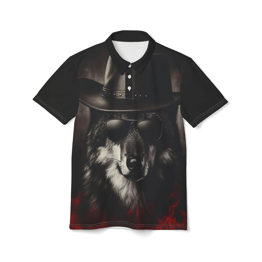 Cool Wolf Graphic Unisex Polo Shirt - Stylish Casual Wear