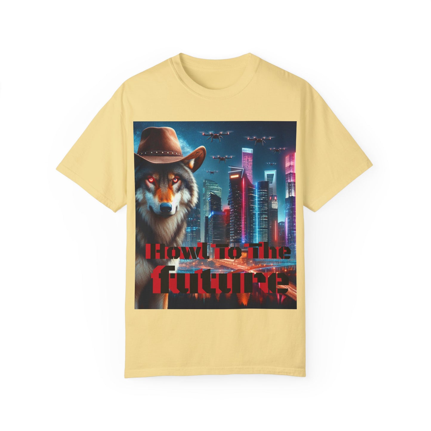 Wolf Cowboy T-shirt. howl to the future with wild passion