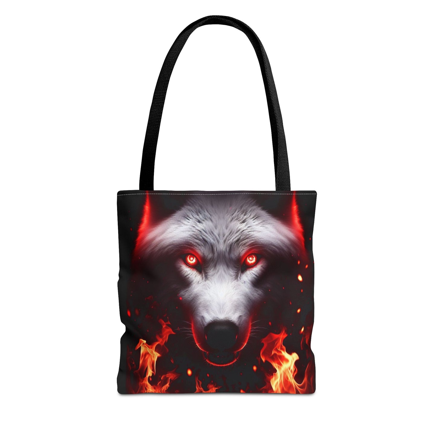 Fiery Wolf Tote Bag - Bold Flame Design for Animal Lovers
