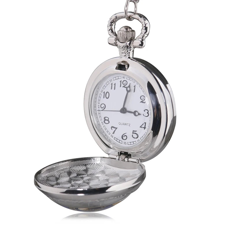 New Arrival Pattern Pocket Watch Necklace Chain Pendant Necklace Quartz Watch Men Women Clock