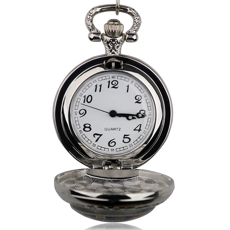 New Arrival Pattern Pocket Watch Necklace Chain Pendant Necklace Quartz Watch Men Women Clock