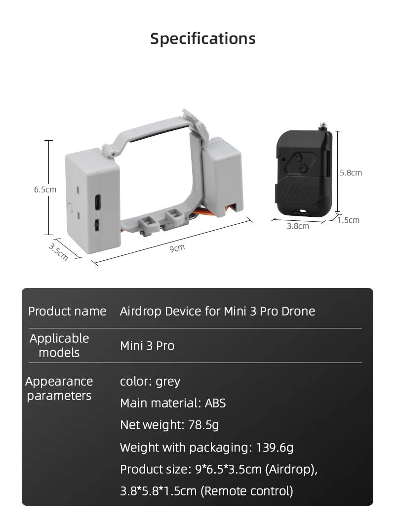 Drone Airdrop Thrower System 2.4G Remote Control General Payload Delivery Thrower Air Dropper Device Camera Drones Accessories
