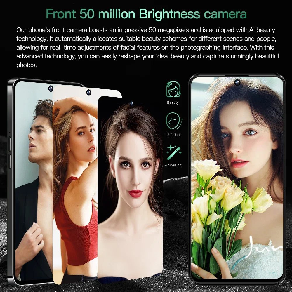 2024 Global Version Povo6pro Cellphone 5G 7.3" HD Smartphone 6800mAh Snapdragon 8 gen3 Android 14 Mobile Phones Unlocked Celular