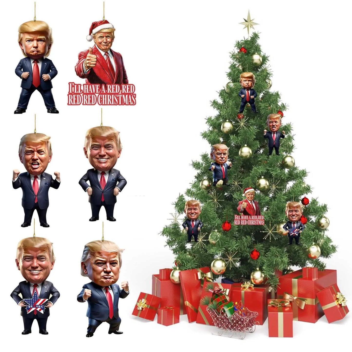 Trump Keep Fighting Bobblehead Trump Merchandise Trump Collectibles-Donald Trump 2024 Gifts for Trump Supporters and Patriotic