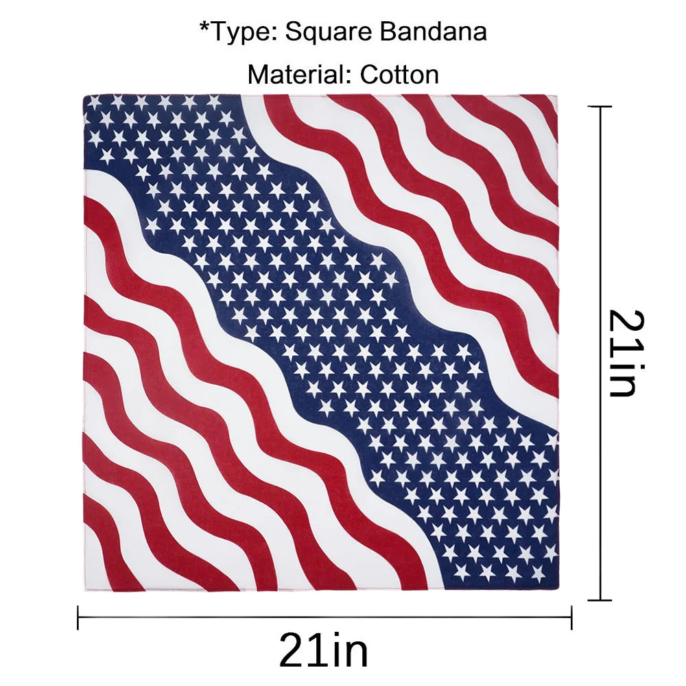 100% Cotton Texas Flag Bandana Women Running Dancing Headband Lone Star Flag Scarf Men Hip Hop Head Wrap Fashion Neckerchief