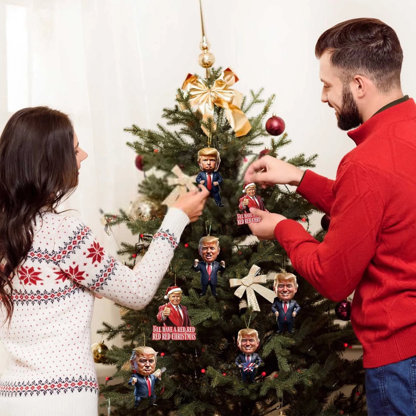 Trump Keep Fighting Bobblehead Trump Merchandise Trump Collectibles-Donald Trump 2024 Gifts for Trump Supporters and Patriotic