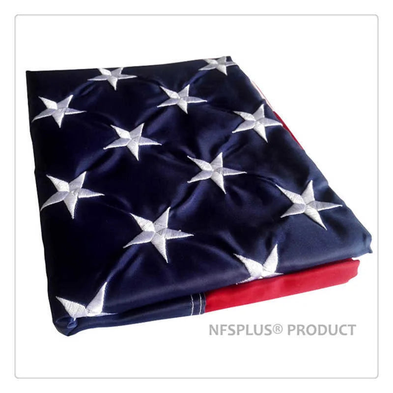 Outdoor USA Flag US 3x5 Feet Waterproof Nylon Embroidered Stars Sewn Stripes Brass Grommets American Flags and Banners