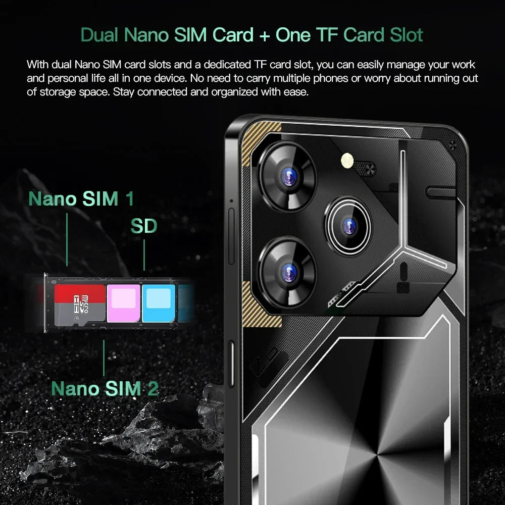 2024 Global Version Povo6pro Cellphone 5G 7.3" HD Smartphone 6800mAh Snapdragon 8 gen3 Android 14 Mobile Phones Unlocked Celular