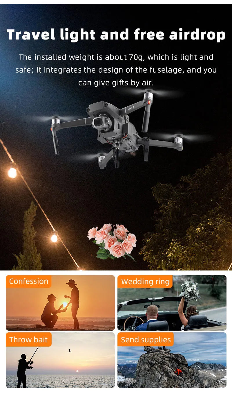 BRDRC Drone Airdrop System for DJI Mavic Pro/Mavic 3 Pro/Air 3 Long-range Throwing Device Gift Remote Delivery Props