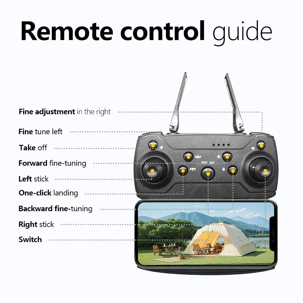 New One-click Drone E99 UAV 360-degree Rotating Folding MINI Remote Control WIFI Aerial Photography Quadcopter Toy Helicopter