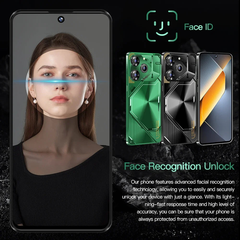 2024 Global Version Povo6pro Cellphone 5G 7.3" HD Smartphone 6800mAh Snapdragon 8 gen3 Android 14 Mobile Phones Unlocked Celular