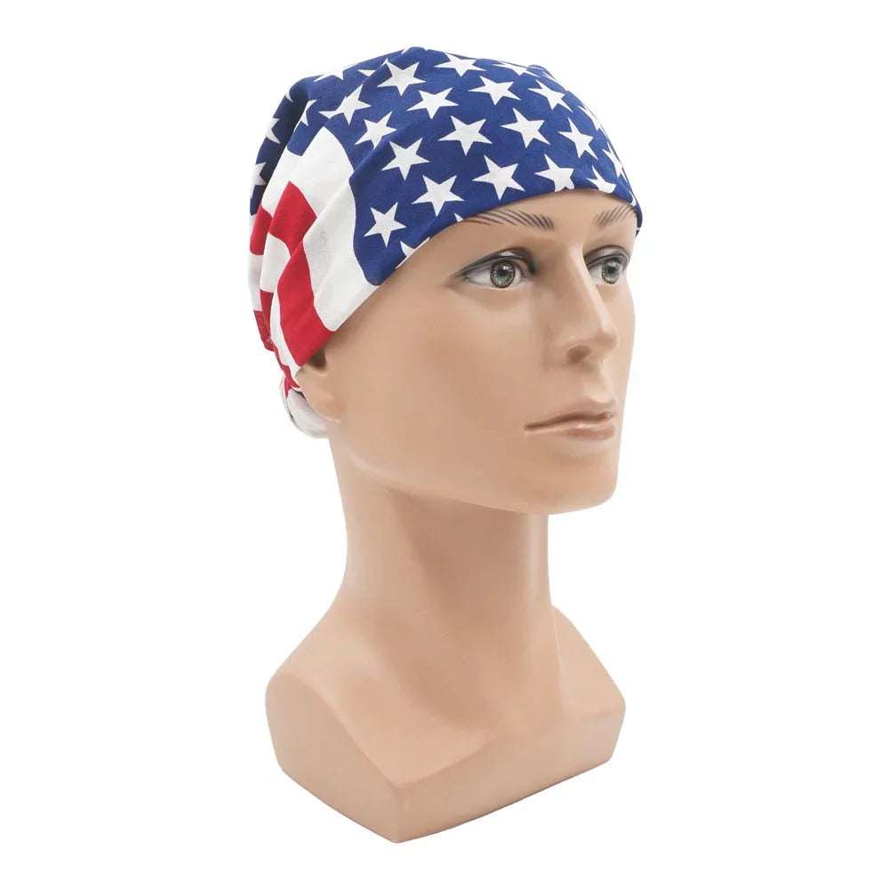 100% Cotton Texas Flag Bandana Women Running Dancing Headband Lone Star Flag Scarf Men Hip Hop Head Wrap Fashion Neckerchief