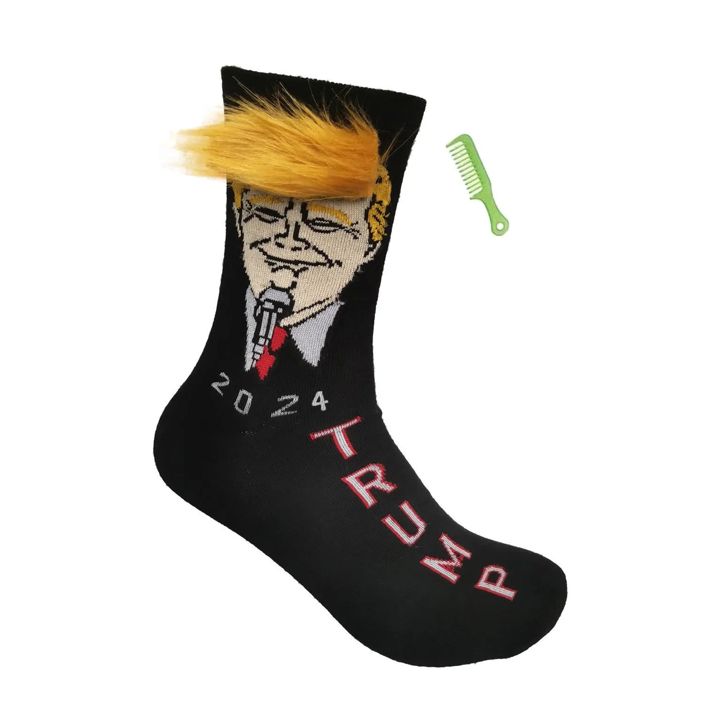 Trump Socks with Hair, Trump Socks Novelty Trump Merchandise, Funny Socks for Men Women