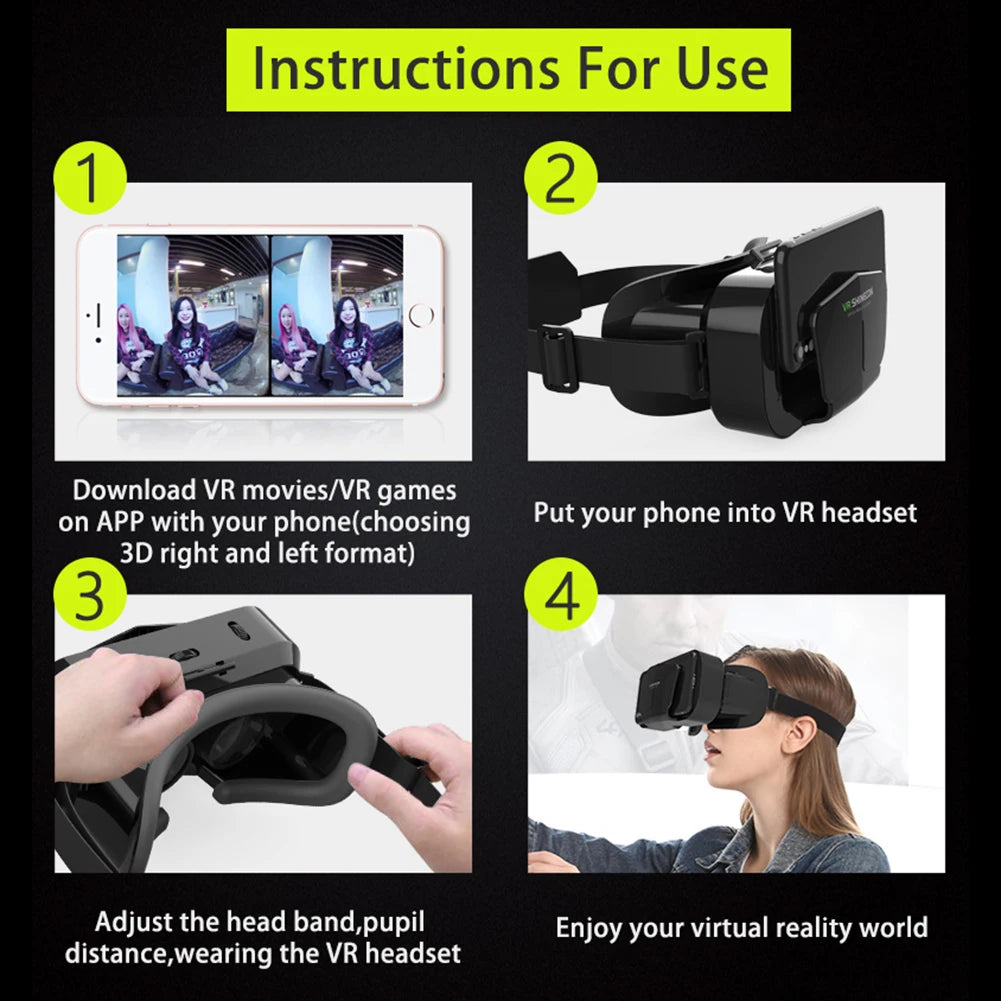 3D Virtual Reality Game Helmet G10 IMAX VR Headset 360 Degree Panoramic 3D Virtual Reality Helmet for 4.7-7.0 inches Smartphone