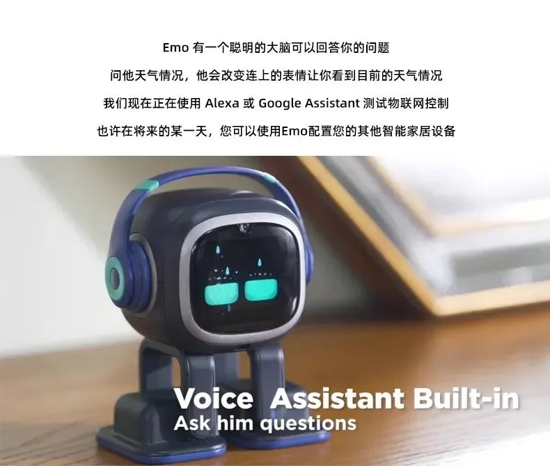 Emo Intelligent Robot Pet Toys Emo Accompanying Voice Machine Ai Puzzle Electronic Action Desktop Electronic Pet Kids Gifts Toys