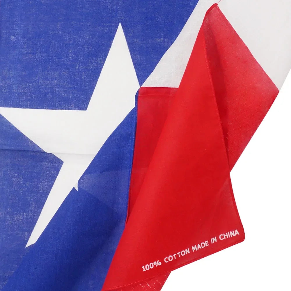 100% Cotton Texas Flag Bandana Women Running Dancing Headband Lone Star Flag Scarf Men Hip Hop Head Wrap Fashion Neckerchief