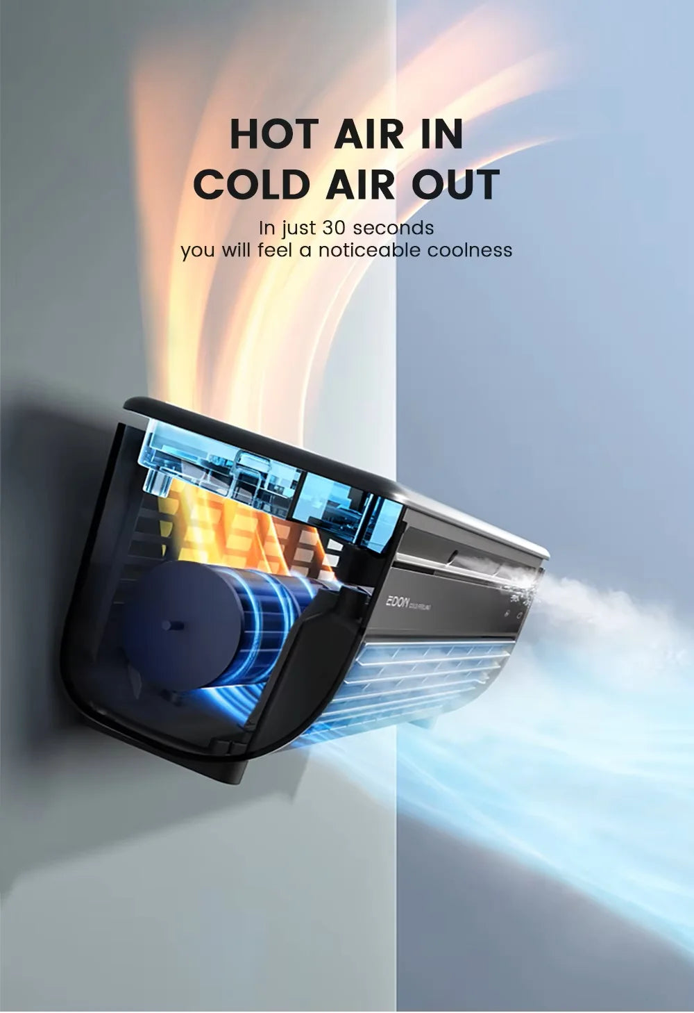 Kitchen air conditioner 2025new model cooling wall fan large wind force charging fan home use table standing remote control