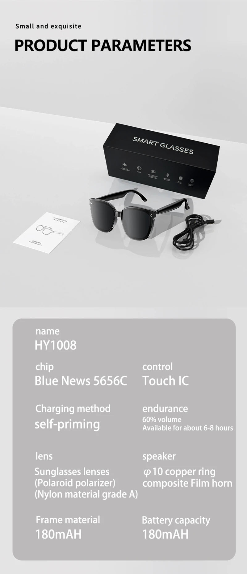 Xiaomi Smart Glasses AI Artificial Intelligence Translation Bluetooth Integrated Headset Glasses Anti-ultraviolet Sunglasses