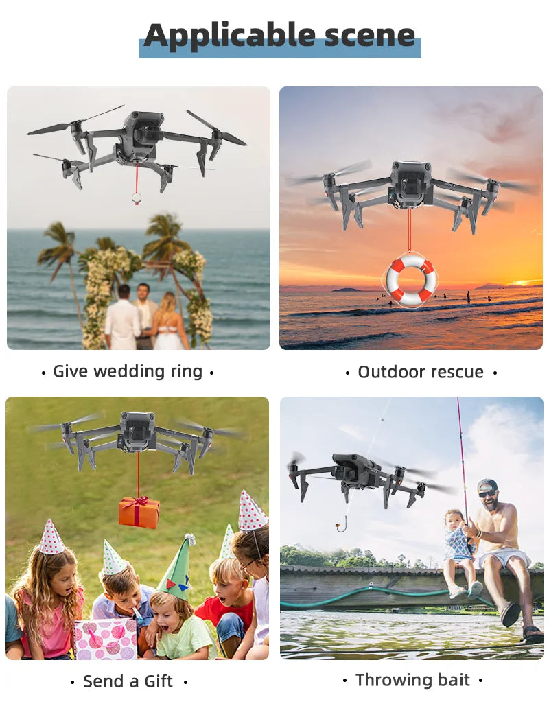 BRDRC Drone Airdrop System for DJI Mavic Pro/Mavic 3 Pro/Air 3 Long-range Throwing Device Gift Remote Delivery Props