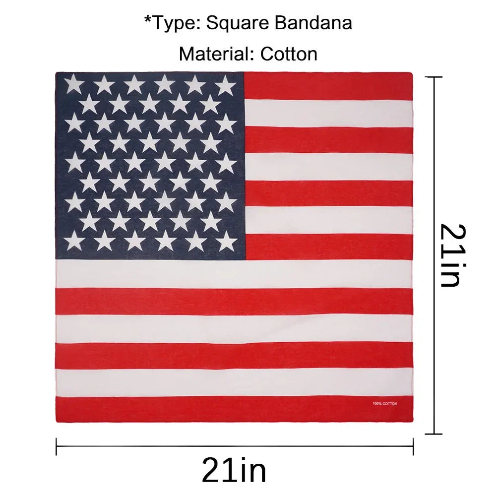 100% Cotton Texas Flag Bandana Women Running Dancing Headband Lone Star Flag Scarf Men Hip Hop Head Wrap Fashion Neckerchief