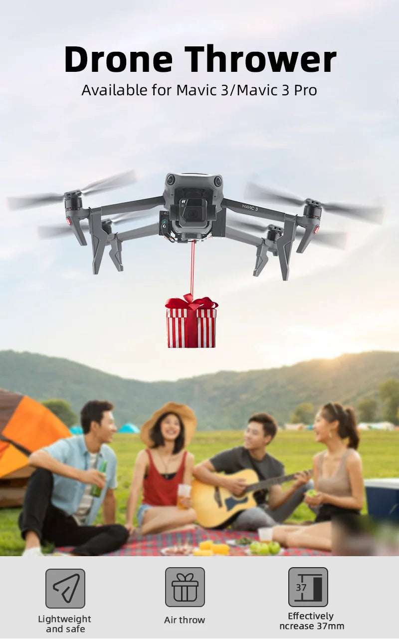 BRDRC Drone Airdrop System for DJI Mavic Pro/Mavic 3 Pro/Air 3 Long-range Throwing Device Gift Remote Delivery Props