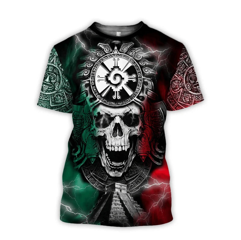 Mexico Flag Printed T Shirt Fashion Street National Emblem Pattern Tee Top Mexican Culture 2025 Fashion New Men Women T Shirts