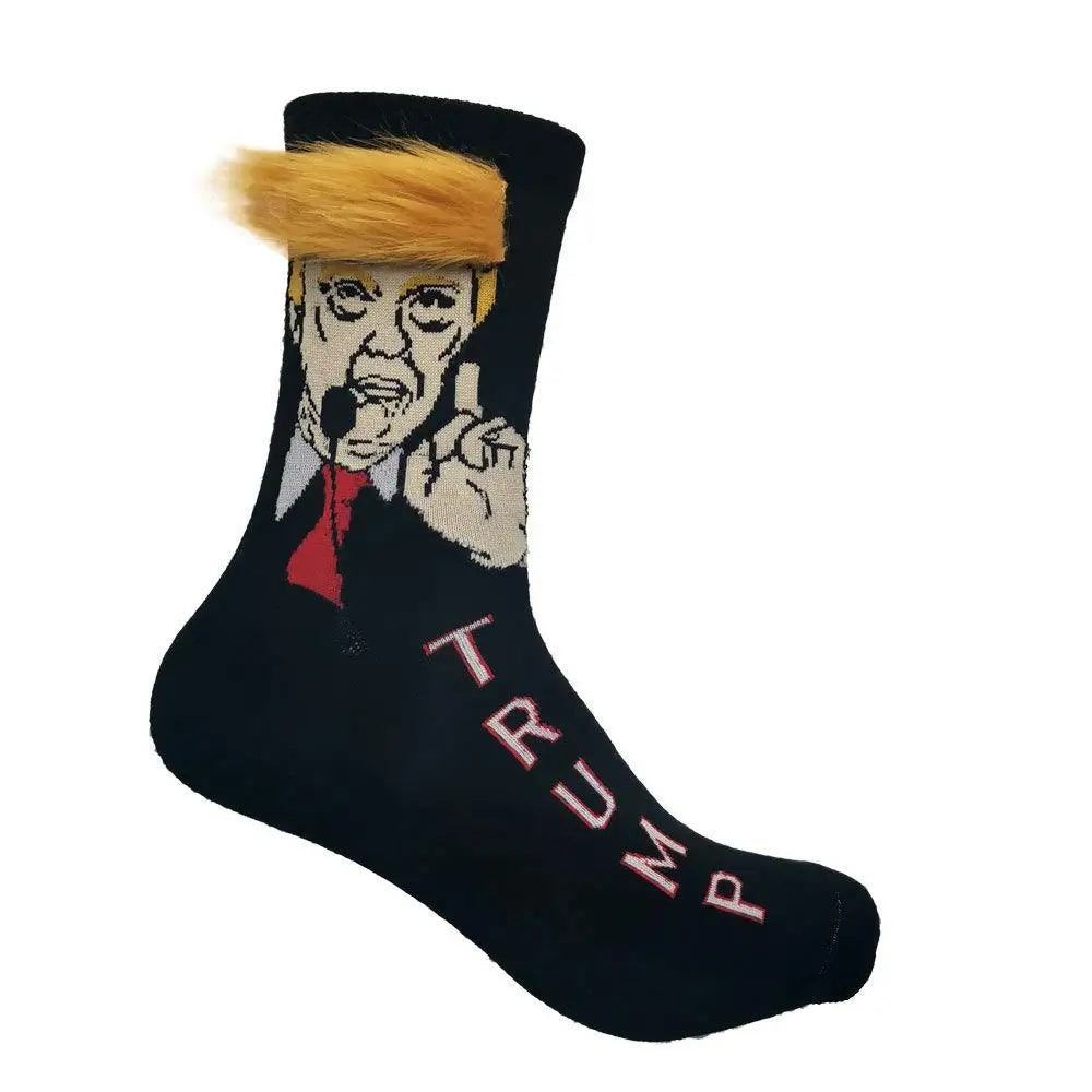 Trump Socks with Hair, Trump Socks Novelty Trump Merchandise, Funny Socks for Men Women