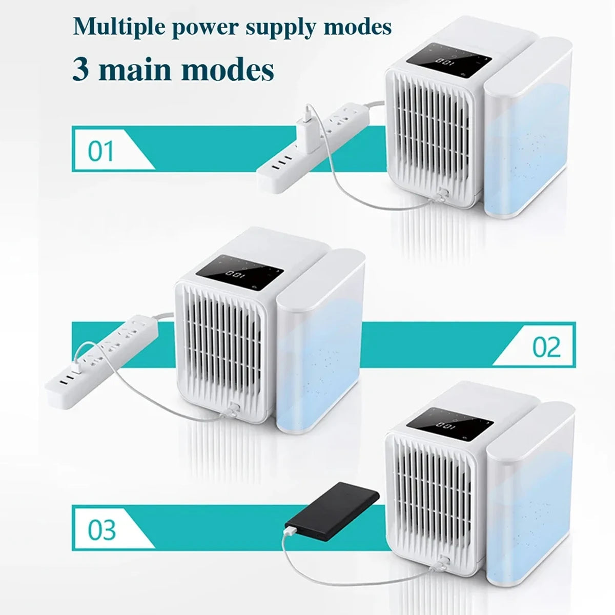 Mini Air Conditioner Water Cooling Fan Touch Screen Timing Artic Cooler Humidifier Bladeless Air Conditioning Fan