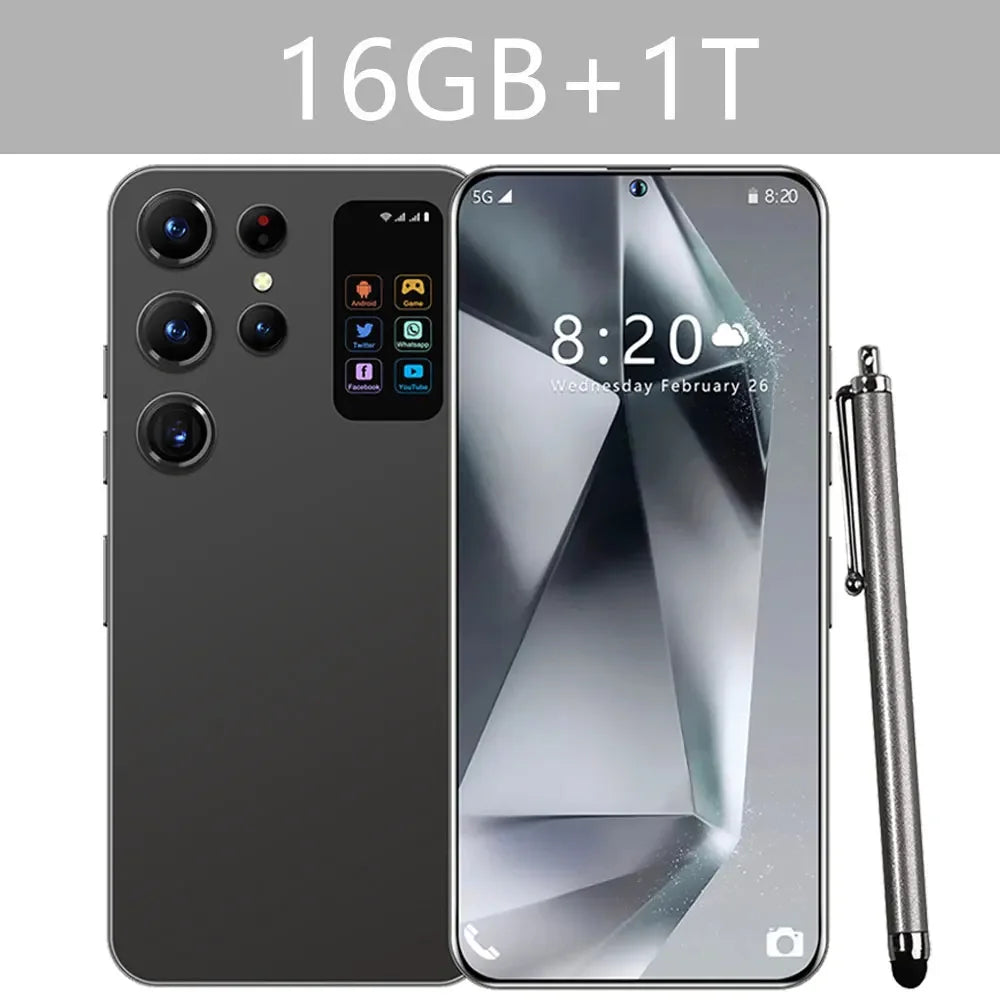 2025 Cellphones S24 Ultra Original 5G Smartphone 7.3HD Dual SIM Card Cell Phone 7800mAh Android 14 Global Version Mobile Phones