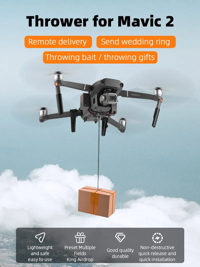 BRDRC Drone Airdrop System for DJI Mavic Pro/Mavic 3 Pro/Air 3 Long-range Throwing Device Gift Remote Delivery Props