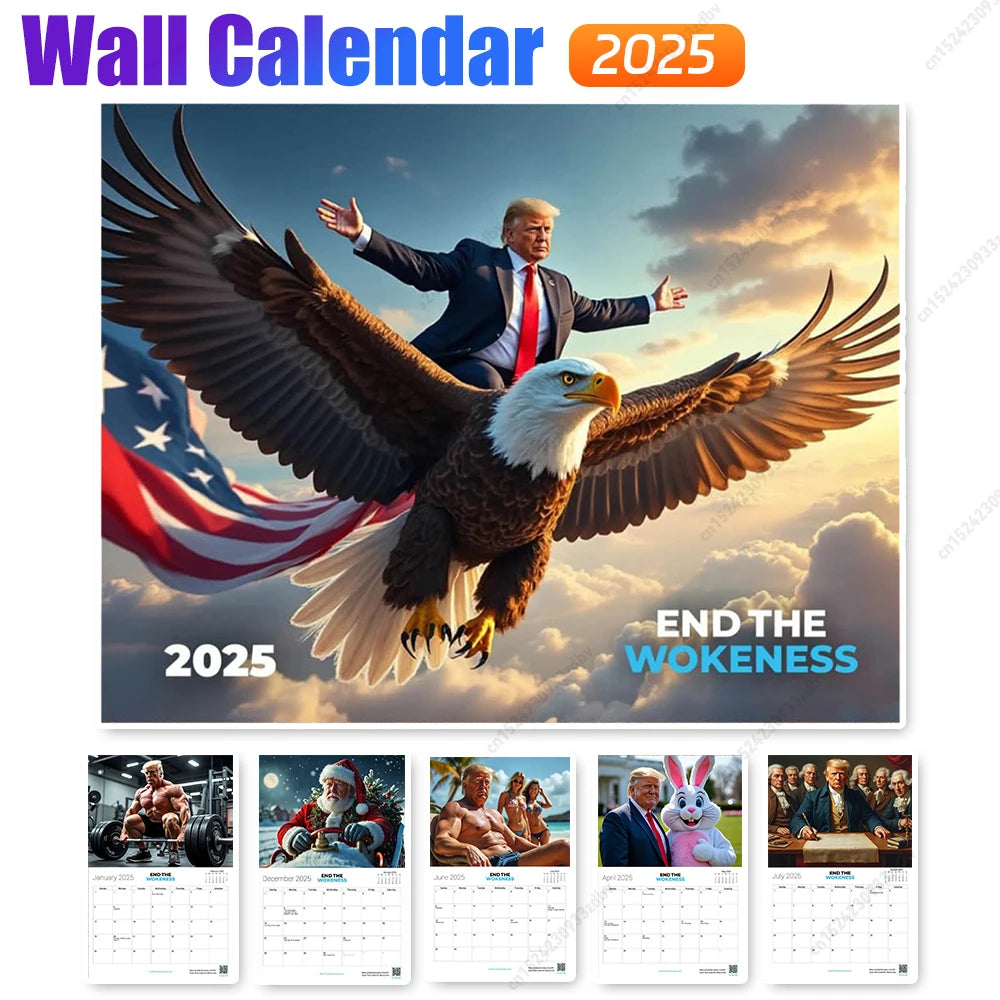 Trump Calendar 2025 Funny Wall Calendar Note Pads Hanging Monthly Calendar Planner for Home Office Gifts