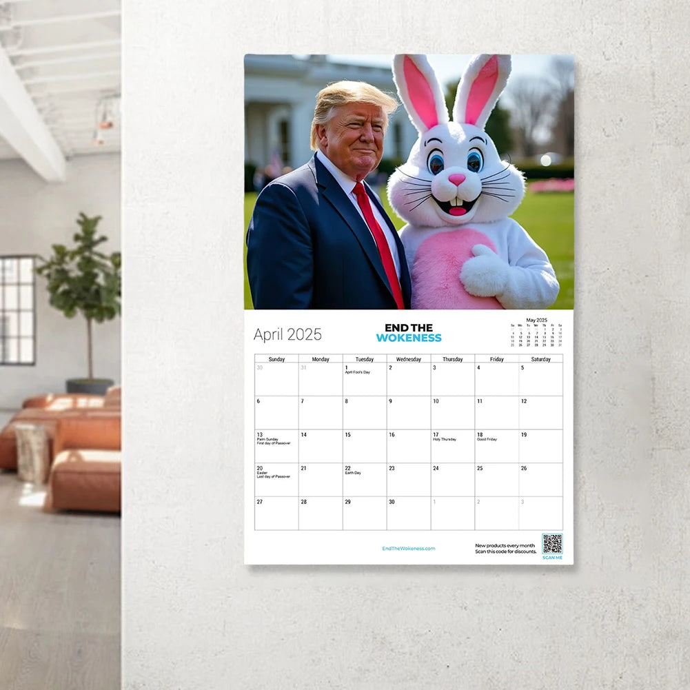 Trump Calendar 2025 Funny Wall Calendar Note Pads Hanging Monthly Calendar Planner for Home Office Gifts