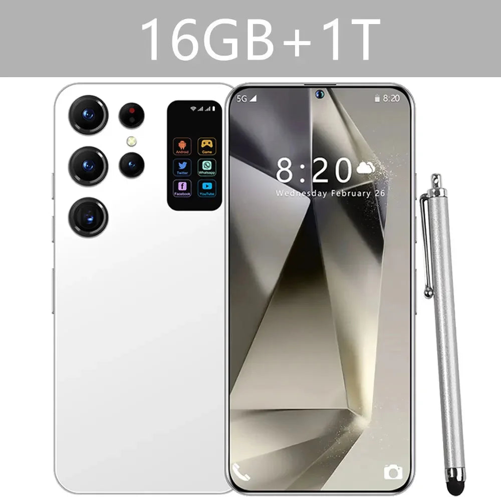 2025 Cellphones S24 Ultra Original 5G Smartphone 7.3HD Dual SIM Card Cell Phone 7800mAh Android 14 Global Version Mobile Phones
