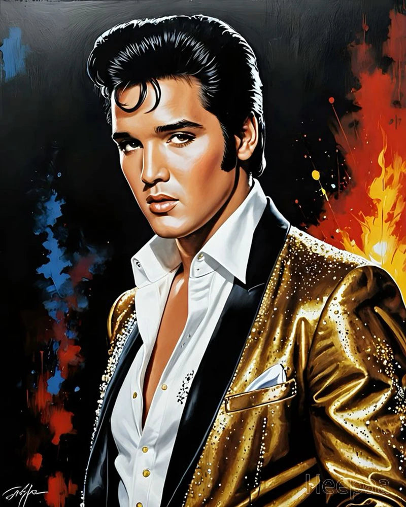 Elvis Portrait 5d Diamond Painting Art King of Rock Singer Full Round Drills Diy Cross Stitch Handmade Gift Mosaic Home Decor