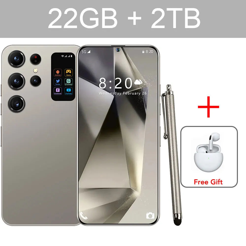 2025 Cellphones S24 Ultra Original 5G Smartphone 7.3HD Dual SIM Card Cell Phone 7800mAh Android 14 Global Version Mobile Phones
