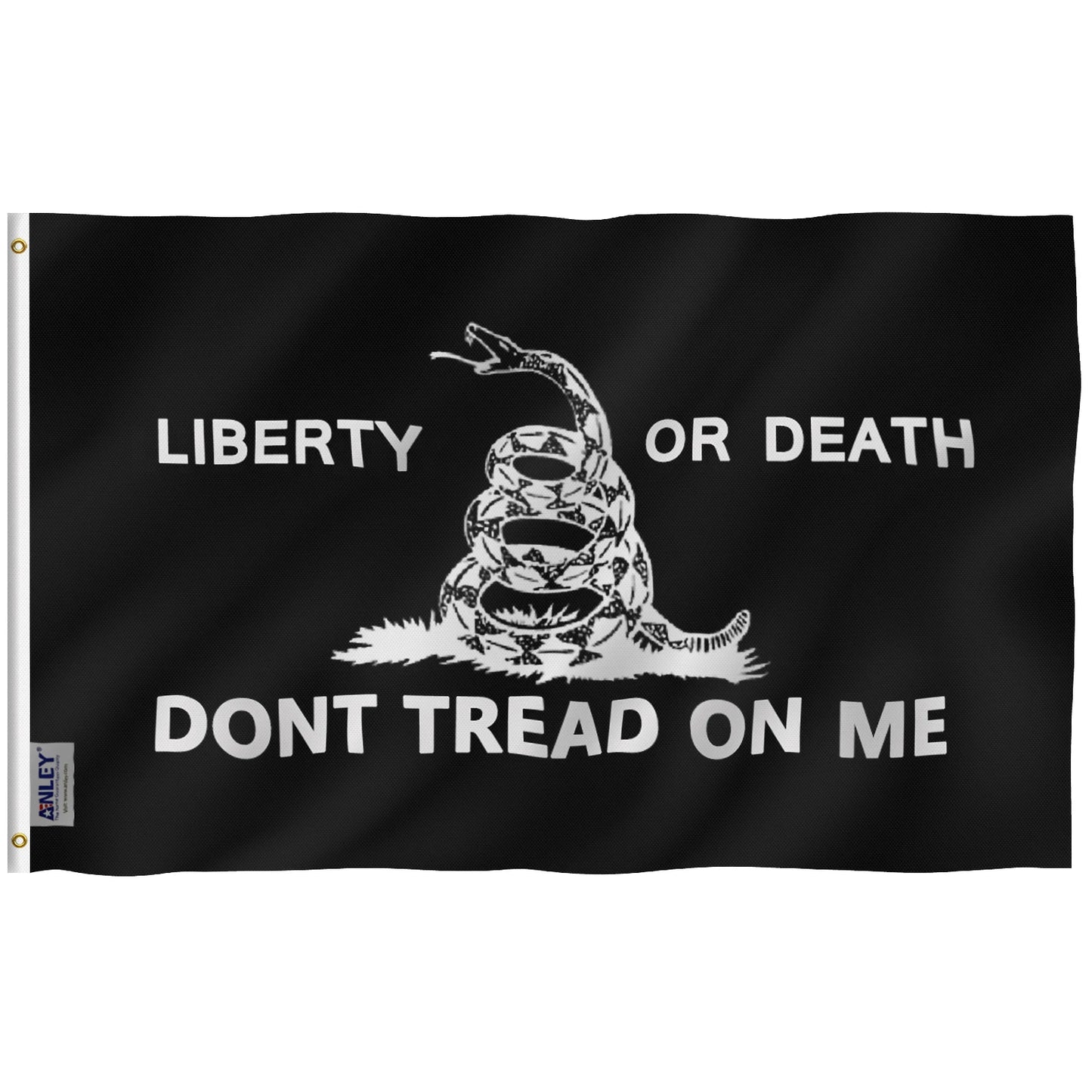 Anley 3x5 Foot Liberty Or Death Gadsden Flag - Don't Tread On Me Flags Polyester