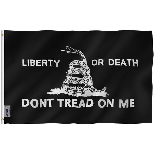Anley 3x5 Foot Liberty Or Death Gadsden Flag - Don't Tread On Me Flags Polyester