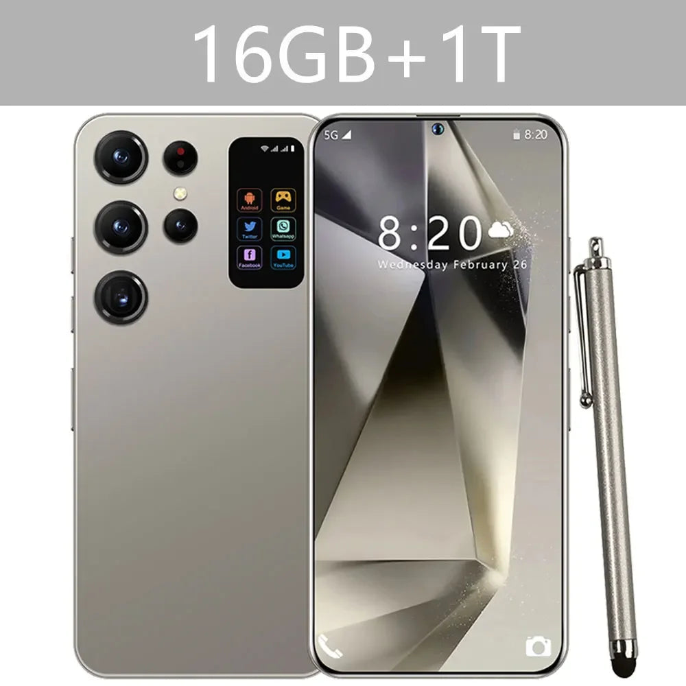 2025 Cellphones S24 Ultra Original 5G Smartphone 7.3HD Dual SIM Card Cell Phone 7800mAh Android 14 Global Version Mobile Phones