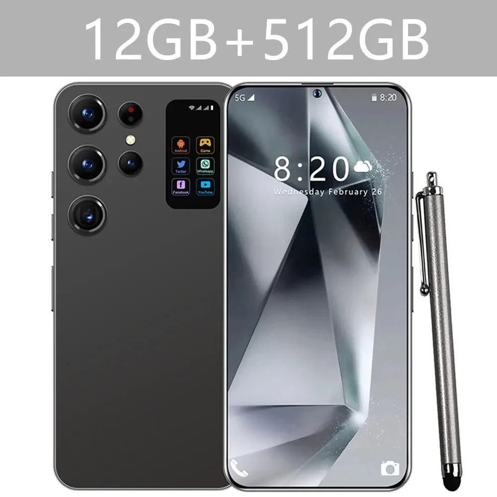 2025 Cellphones S24 Ultra Original 5G Smartphone 7.3HD Dual SIM Card Cell Phone 7800mAh Android 14 Global Version Mobile Phones