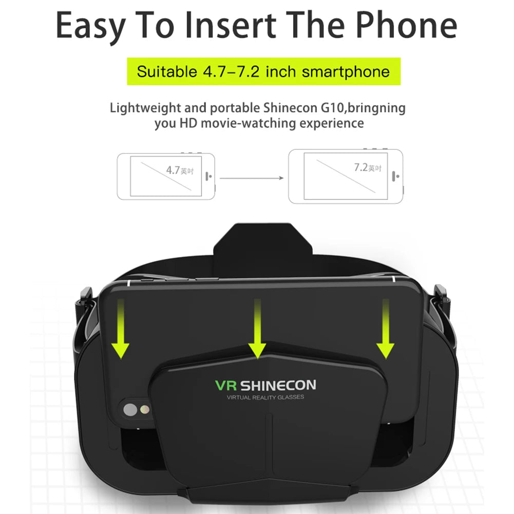 3D Virtual Reality Game Helmet G10 IMAX VR Headset 360 Degree Panoramic 3D Virtual Reality Helmet for 4.7-7.0 inches Smartphone