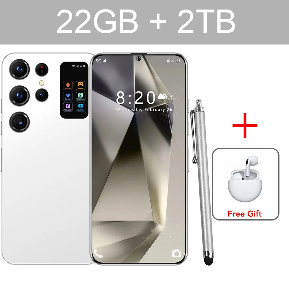 2025 Cellphones S24 Ultra Original 5G Smartphone 7.3HD Dual SIM Card Cell Phone 7800mAh Android 14 Global Version Mobile Phones