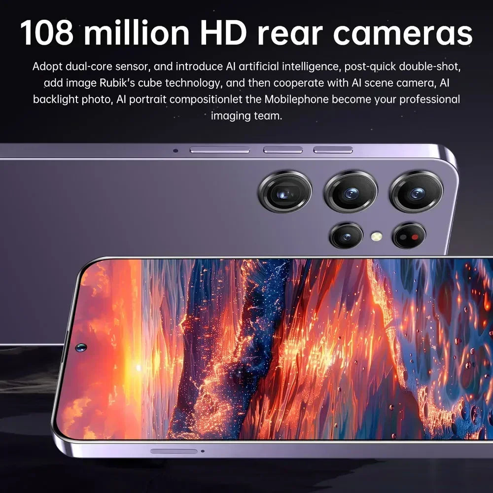 2025 Cellphones S24 Ultra Original 5G Smartphone 7.3HD Dual SIM Card Cell Phone 7800mAh Android 14 Global Version Mobile Phones