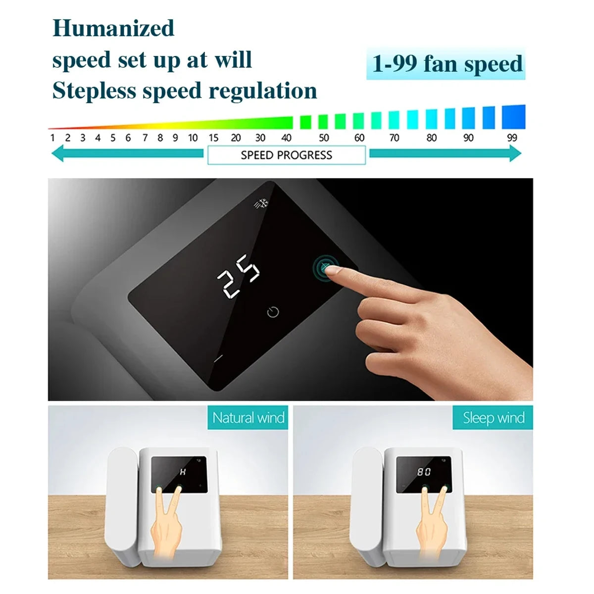 Mini Air Conditioner Water Cooling Fan Touch Screen Timing Artic Cooler Humidifier Bladeless Air Conditioning Fan