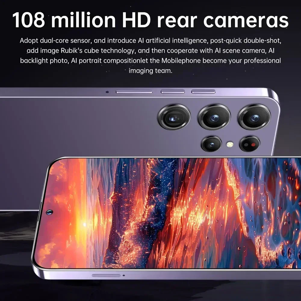 2025 Cellphones S24 Ultra Original 5G Smartphone 7.3HD Dual SIM Card Cell Phone 7800mAh Android 14 Global Version Mobile Phones