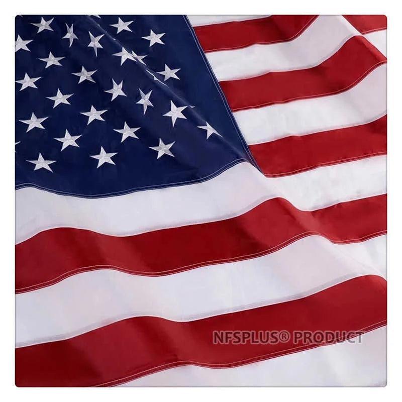 Outdoor USA Flag US 3x5 Feet Waterproof Nylon Embroidered Stars Sewn Stripes Brass Grommets American Flags and Banners