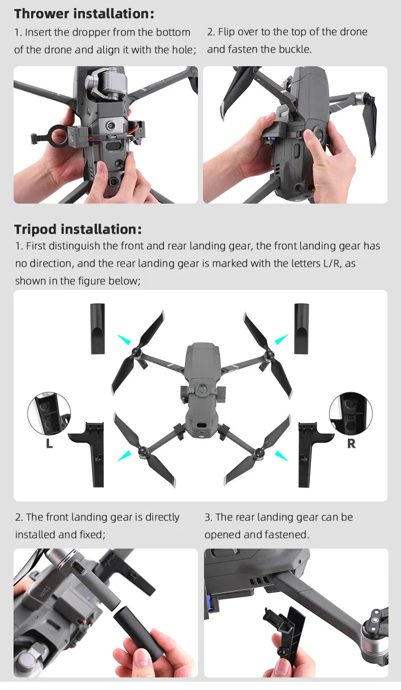 BRDRC Drone Airdrop System for DJI Mavic Pro/Mavic 3 Pro/Air 3 Long-range Throwing Device Gift Remote Delivery Props
