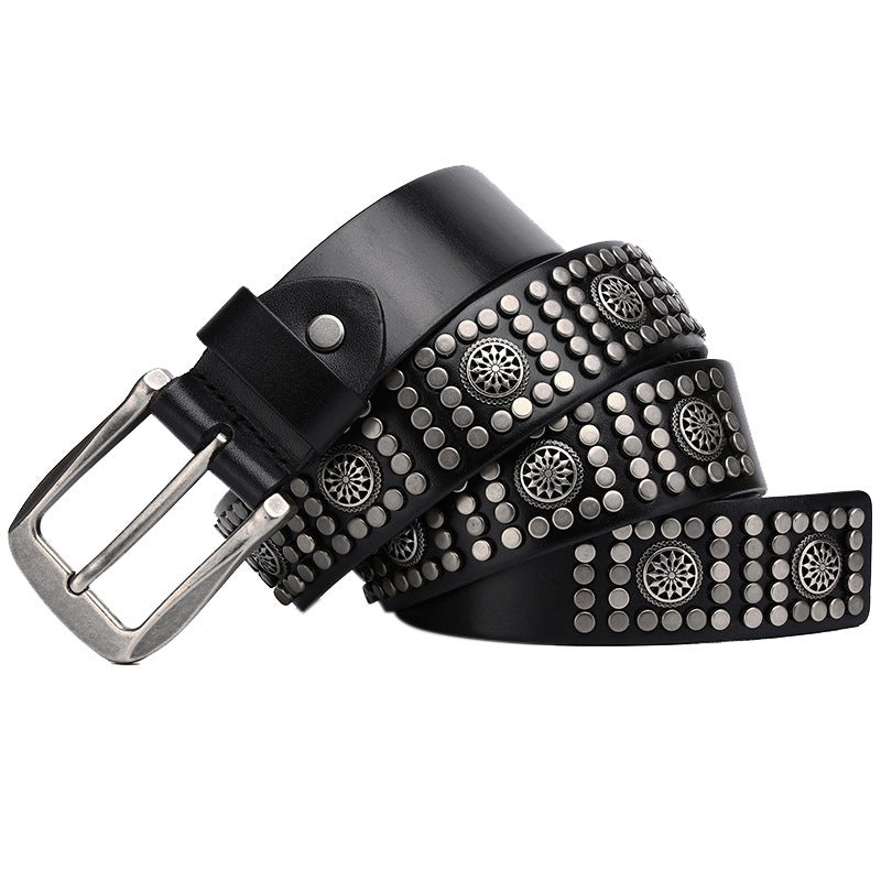 Fashion Rivet Cowhide Punk Belt
